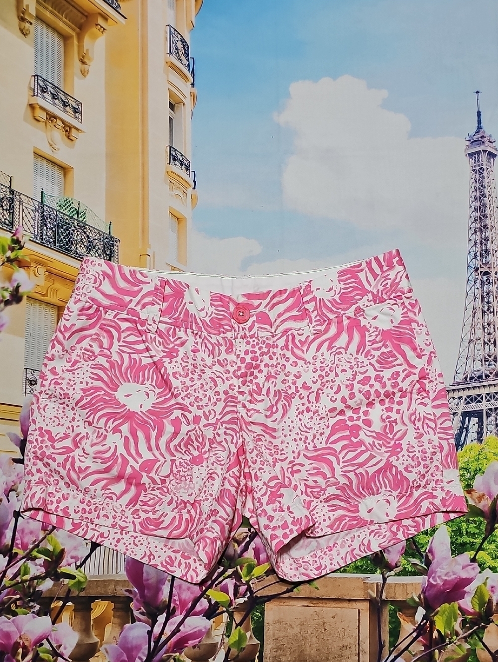 Lilly Pulitzer Pink White Callahan Shorts Size‎ 0